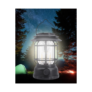 Usb Şarjlı Led Kamp Lambası - Bluetooth Müzik Çalar, El Feneri Ve Cep Telefonu Şarj Cihazı