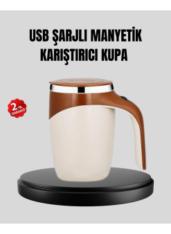 Usb Şarjlı Manyetik Karıştırıcı Kupa Otomatik Karıştırma Paslanmaz Çelik