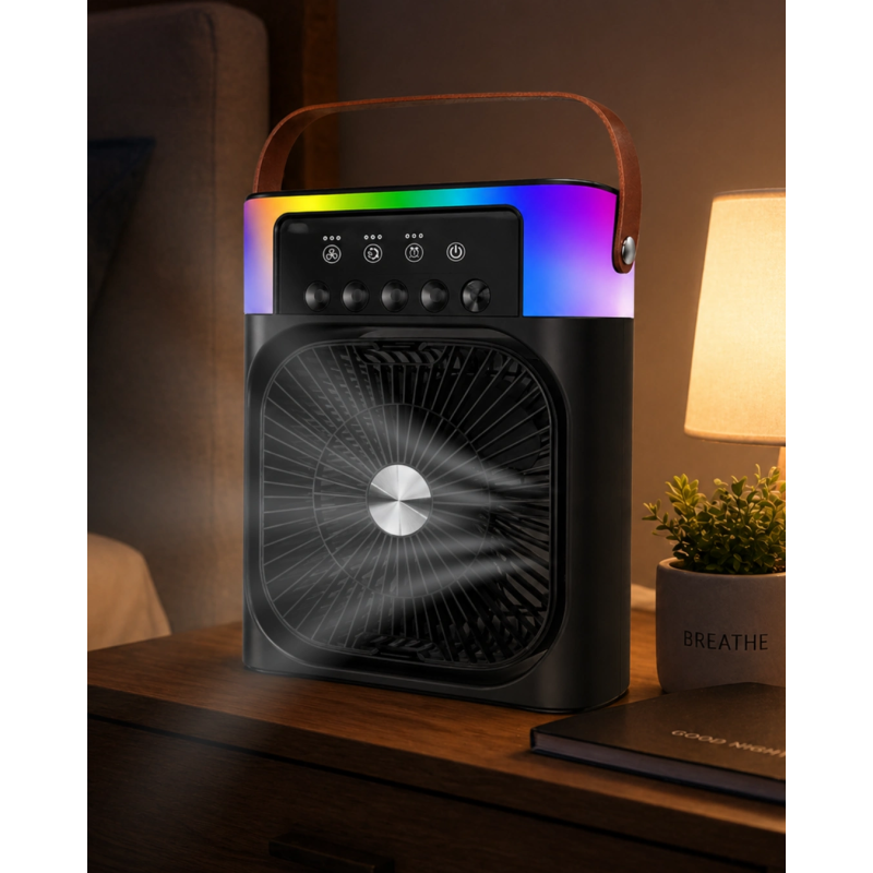 Usb Şarjlı Masaüstü Sprey Fan Taşınabilir Serinletici Rgb Işıklı Mini Klima Usb Şarjlı Masaüstü Sprey Fan Taşınabilir Serinletici Rgb Işıklı Mini Klima