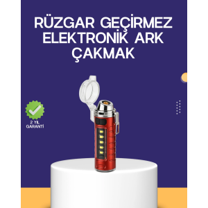 Usb Şarjlı Rüzgar Geçirmez Elektrikli Çakmak El Fenerli