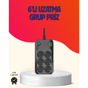 Usb Type-c Destekli Termal Korumalı 6’lı Uzatma Priz 10a 2m