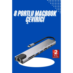 Usb Type-c Hub Dönüştürücü Çevirici Çoklayıcı Macbook Çevirici 8 Portlu