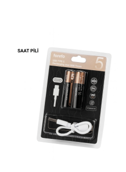 Usb Type-c İle Hızlı Şarj Edilebilen Aa Lityum Pil