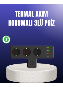 Usb Ve Type-c Portlu Anahtarlı Çoklu Priz Güç Ünitesi