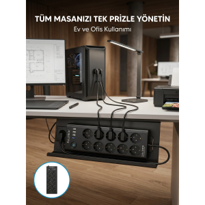 Usb Ve Type-c Şarj Özellikli 10'lu Çoklu Priz