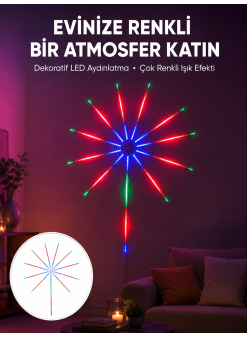 Uygulama Destekli Rgb Led Havai Fişek Duvar Aydınlatması Yeni Nesil
