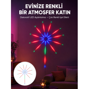 Uygulama Destekli Rgb Led Havai Fişek Duvar Aydınlatması Yeni Nesil