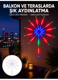Uygulama Destekli Rgb Led Havai Fişek Duvar Aydınlatması Yeni Nesil