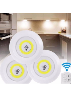 Uzaktan Kumandalı 3 Lü Spot Led Lamba Kablosuz Pilli Işıldak