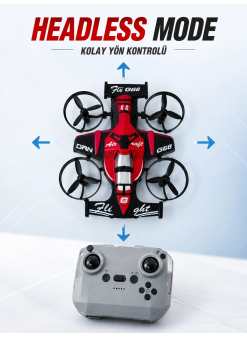 Uzaktan Kumandalı Araba Drone 3 Hız Kademeli 360° Dönüş Ve Headless Mode Özellikli