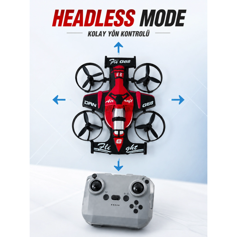 Uzaktan Kumandalı Araba Drone 3 Hız Kademeli 360° Dönüş Ve Headless Mode Özellikli Uzaktan Kumandalı Araba Drone 3 Hız Kademeli 360° Dönüş Ve Headless Mode Özellikli