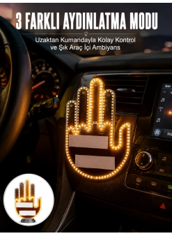 Uzaktan Kumandalı El Orta Parmak Led Araç Camına Özel Yeni Nesil