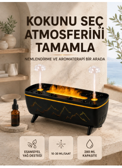 Uzaktan Kumandalı Hava Nemlendirici Aromaterapi Difüzörü 2 4 8 Saat Zamanlayıcılı Siyah