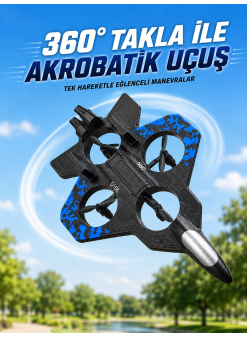 Uzaktan Kumandalı Savaş Uçağı Drone 2.4 Ghz Jiroskoplu Tek Tuş Kalkış İniş 360° Dönüş