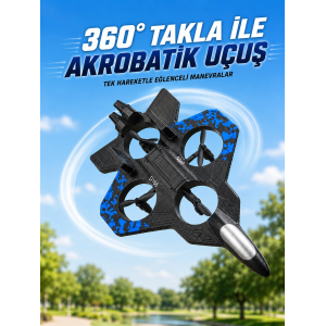 Uzaktan Kumandalı Savaş Uçağı Drone 2.4 Ghz Jiroskoplu Tek Tuş Kalkış İniş 360° Dönüş