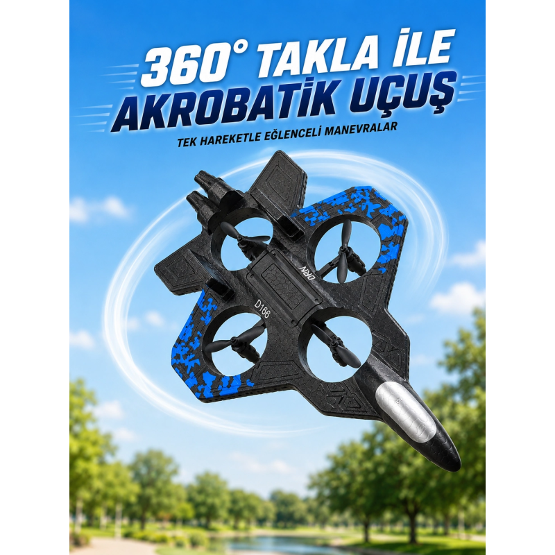 Uzaktan Kumandalı Savaş Uçağı Drone 2.4 Ghz Jiroskoplu Tek Tuş Kalkış İniş 360° Dönüş Uzaktan Kumandalı Savaş Uçağı Drone 2.4 Ghz Jiroskoplu Tek Tuş Kalkış İniş 360° Dönüş