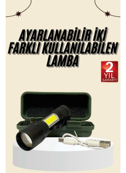 Uzun Menzilli Şarjlı El Feneri Uzun Ömürlü Led Işık Lamba