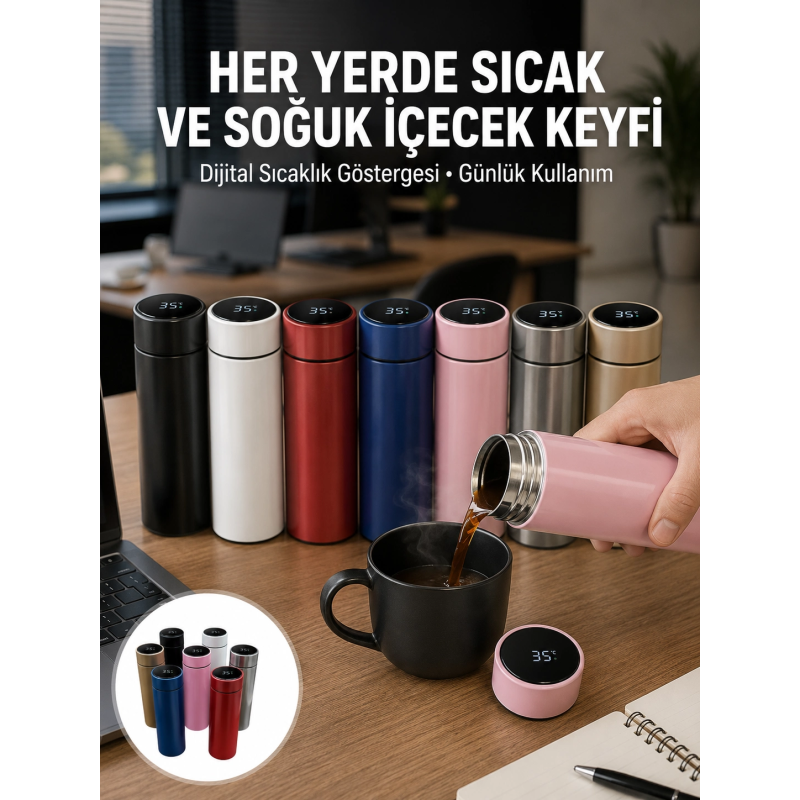 Uzun Süre Isı Koruma Sağlayan Dijital Göstergeli Termos Yeni Nesil Uzun Süre Isı Koruma Sağlayan Dijital Göstergeli Termos Yeni Nesil