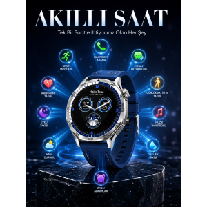 Amoled Ekranlı Bluetooth Akıllı Saat 3 Kordonlu Uzun Pil Ömürlü