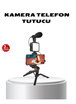 Video Çekim Kiti Tripod Led Işık Harici Mikrofon Ve Bluetooth Kumanda Seti