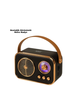 Vintage Bluetooth Radyo – Tf Kart Ve Fm Destekli Taşınabilir Nostaljik Model