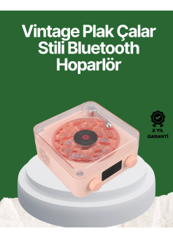 Vintage Tarz Bluetooth Hoparlör – Gece Işığı Ve Zaman Göstergeli