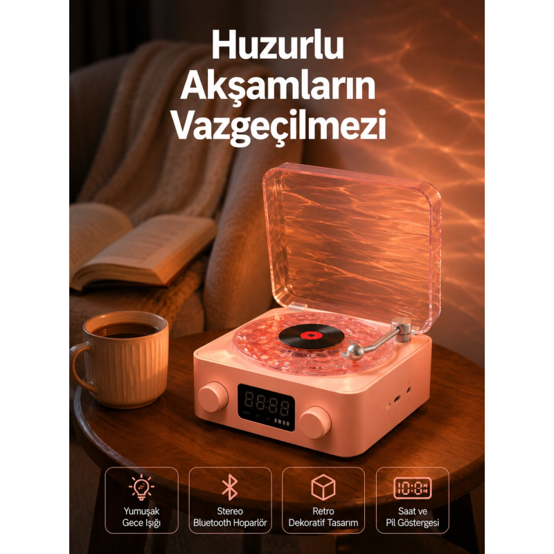 Vintage Tarz Bluetooth Hoparlör – Gece Işığı Ve Zaman Göstergeli Yeni Nesil Vintage Tarz Bluetooth Hoparlör – Gece Işığı Ve Zaman Göstergeli Yeni Nesil