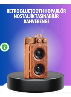 Vintage Tasarımlı Bluetooth Hoparlör Uzun Pil Ömürlü Ve Fm Destekli