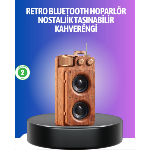 Vintage Tasarımlı Bluetooth Hoparlör Uzun Pil Ömürlü Ve Fm Destekli