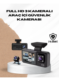 Wi-fi Bağlantılı Full Hd Araç Kamera Seti 3 Kameralı Park Koruma Ve Döngü Kayıt