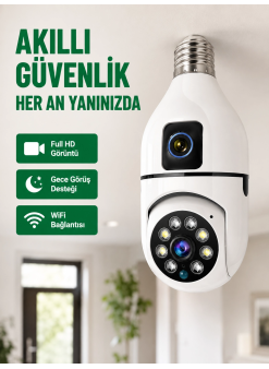 Wifi Ampul Güvenlik Kamerası 1080p Full Hd Gece Görüşlü Ve Hareket Algılamalı