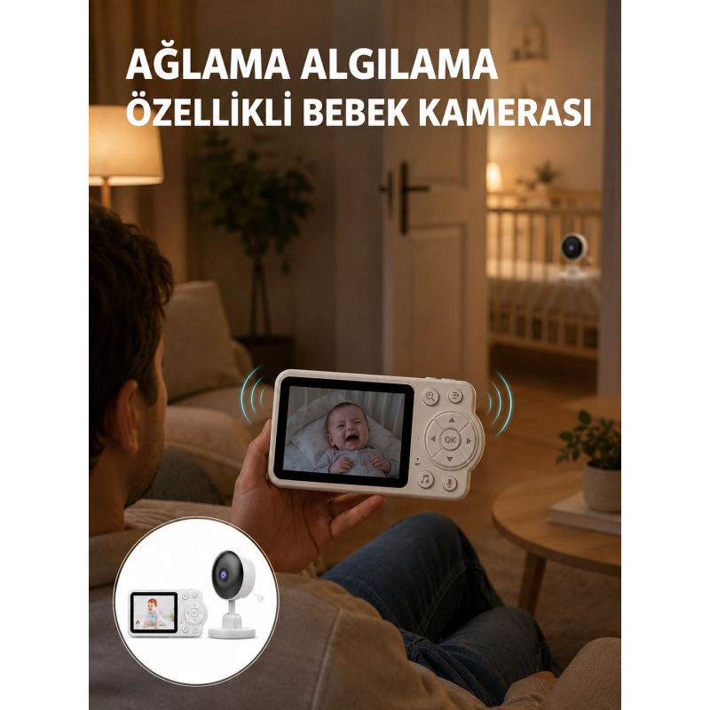 Wifi Gerektirmeyen Dijital Şifrelemeli Bebek Monitörü Yeni Nesil Wifi Gerektirmeyen Dijital Şifrelemeli Bebek Monitörü Yeni Nesil