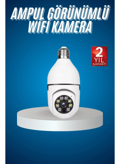 Wifi Güvenlik Kamerası Çift Kameralı Ampule Takılabilir Sensörlü