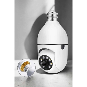 Wifi Kamera Duylu Ampul Görünümlü 360 Derece Dönebilen Ev Kamerası