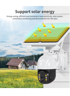 Wifi Uygulamalı Gece Görüşlü Solar Güneş Enerjili Kamera Akıllı Dış Mekan Güvenlik Kamerası