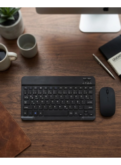 Wireless Klavye Mouse Seti Bluetooth Bağlantılı İnce Tasarım Sessiz Kullanım