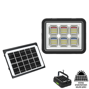 Ws-5570 150 Watt Güneş Enerjili Solar Kamp Feneri Projektör