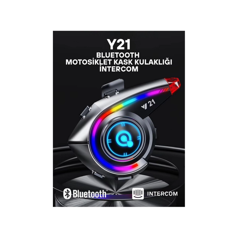 Y21 Rgb Işık Efektli Intercom Bluetooth Motosiklet Kask Kulaklığı Intercom Kulaklık Y21 Rgb Işık Efektli Intercom Bluetooth Motosiklet Kask Kulaklığı Intercom Kulaklık