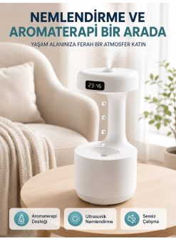 Yağmur Damlası Hava Nemlendirici Ultrasonik Buhar Makinesi 800 Ml Aroma Difüzör