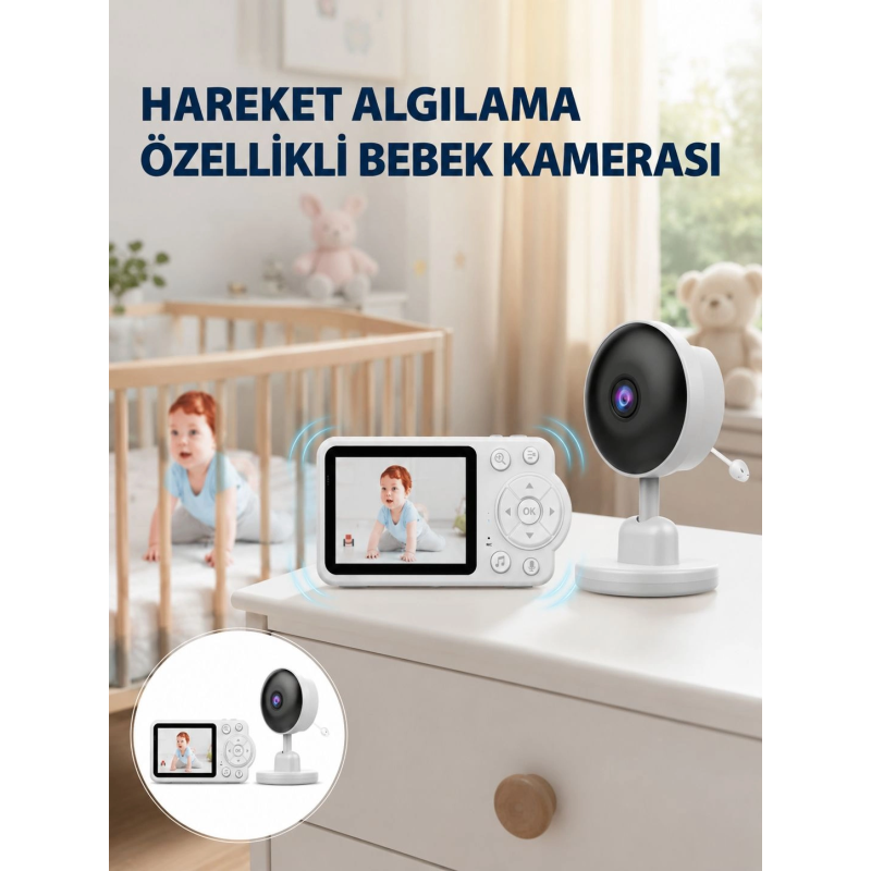 Yakınlaştırma Özellikli Gece Görüşlü Bebek İzleme Kamerası Yeni Nesil Yakınlaştırma Özellikli Gece Görüşlü Bebek İzleme Kamerası Yeni Nesil