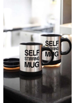 Yazılı Mug Kupa Karıştırıcı Özelliği Ve Paslanmaz Çelik