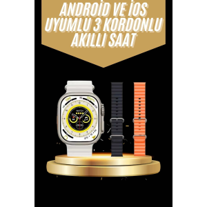 Yeni Nesil 3 Kordonlu Kol Saati 49 Mm Amoled Ekran Akıllı Saat