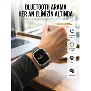 Yeni Nesil 3 Kordonlu Kol Saati 49 Mm Amoled Ekran Akıllı Saat