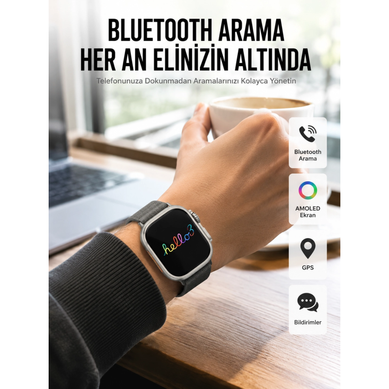 Yeni Nesil 3 Kordonlu Kol Saati 49 Mm Amoled Ekran Akıllı Saat Yeni Nesil 3 Kordonlu Kol Saati 49 Mm Amoled Ekran Akıllı Saat