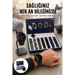 Yeni Nesil Akıllı Saat 2024 Model Uyku Ve Sağlık Takibi Bluetooth Bağlantılı Yeni Nesil