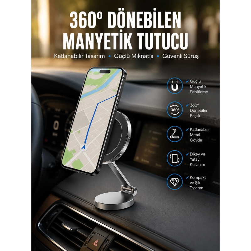 Yeni Nesil Araç İçi Mıknatıslı Telefon Tutacağı Tüm Telefonlara Uyumlu Yeni Nesil Araç İçi Mıknatıslı Telefon Tutacağı Tüm Telefonlara Uyumlu