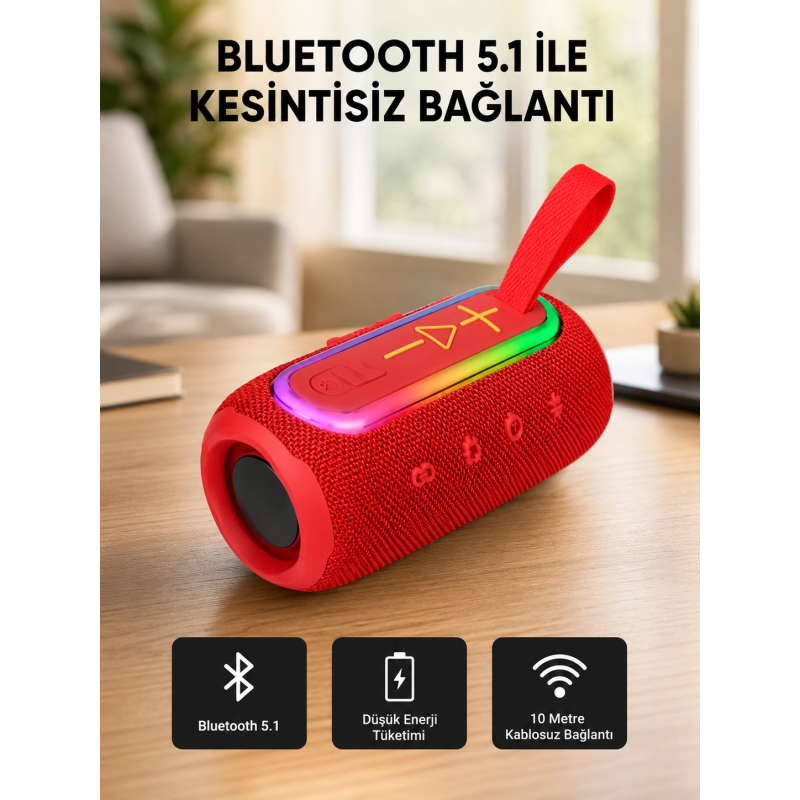 Yeni Nesil Bluetooth 5.1 Hoparlör – Güçlü Ses, Hızlı Bağlantı, Uzun Pil Ömrü Yeni Nesil Bluetooth 5.1 Hoparlör – Güçlü Ses, Hızlı Bağlantı, Uzun Pil Ömrü