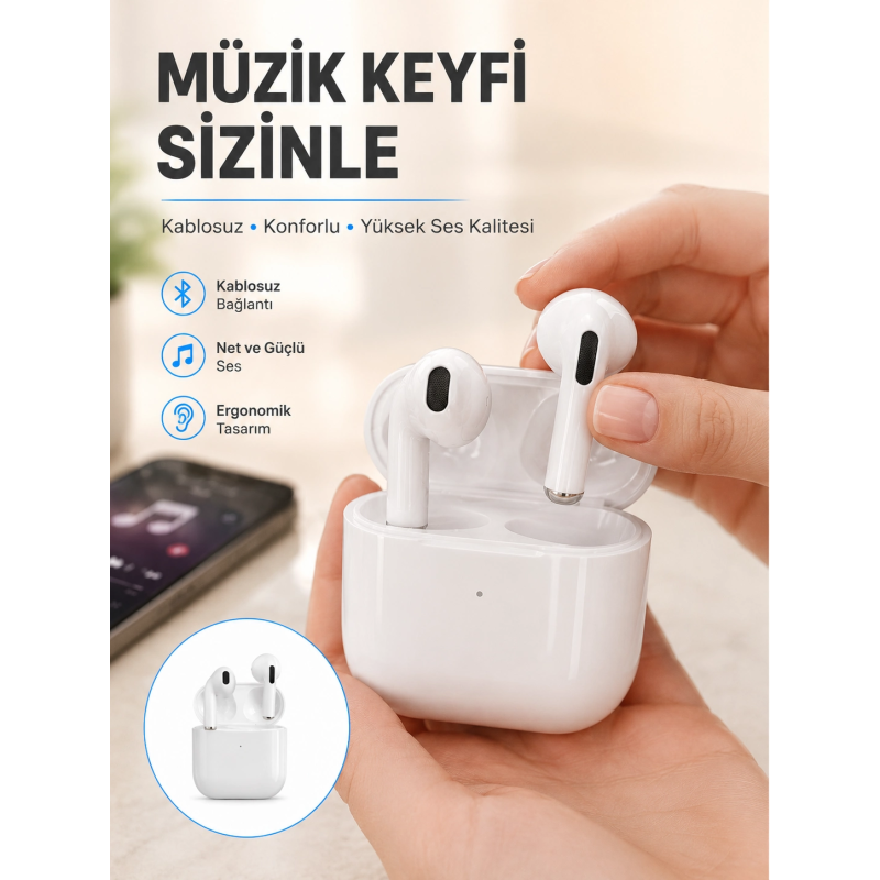 Yeni Nesil Bluetooth Kulaklık Beyaz Çağrı Cevaplayabilen Kablosuz Yeni Nesil Yeni Nesil Bluetooth Kulaklık Beyaz Çağrı Cevaplayabilen Kablosuz Yeni Nesil