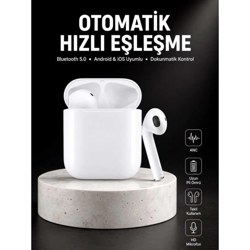 Yeni Nesil Dokunmatik Kontrol Çağrı Cevaplayabilen Kablosuz Bluetooth Kulaklık Yeni Nesil Dokunmatik Kontrol Çağrı Cevaplayabilen Kablosuz Bluetooth Kulaklık