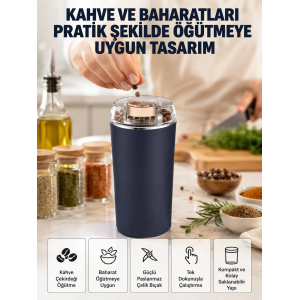 Yeni Nesil Kahve Ve Baharat Öğütücü Paslanmaz Çelik Kahve Değirmeni